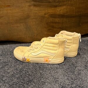 Vans Kids Cream High-Top Sneakers with Floral Details